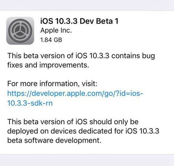 iOS10.3.3 Beta1̼صַ