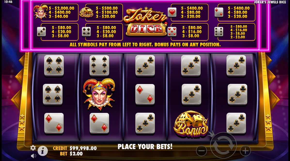 Joker’s Jewels Dice slot apk para android图片1