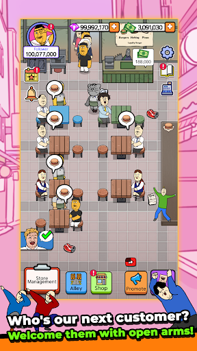 Alley Restaurant Tycoon mod apk dinheiro e gemas ilimitados  2.0.0 screenshot 3