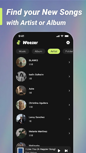 Weezer Lite MP3 Music Player app download gratuito última versão  1.5.0 screenshot 1